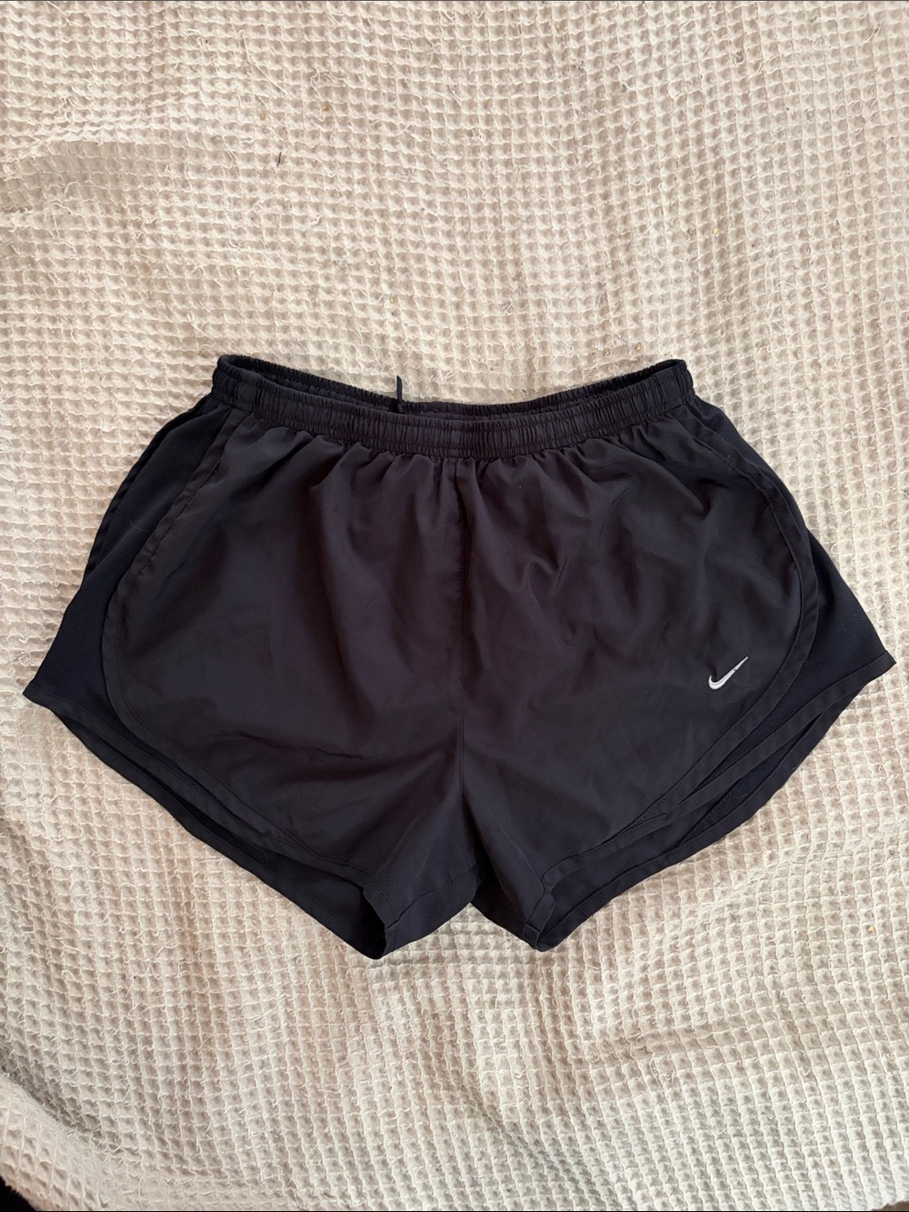 Nike Women's Black Athletic Running Shorts with Reflective Swoosh